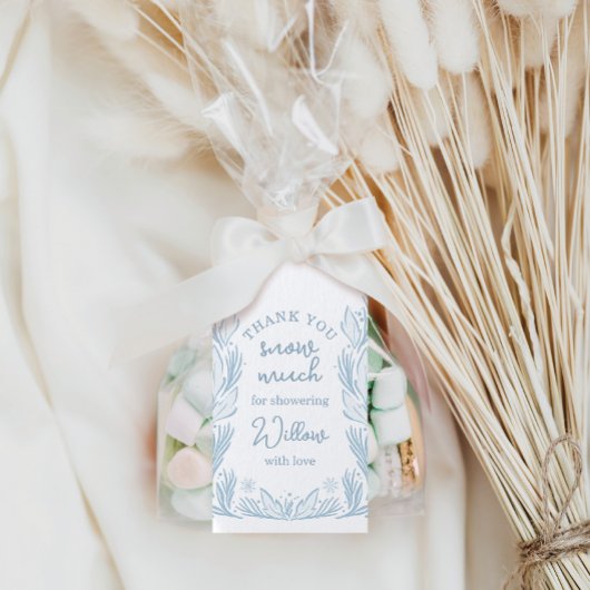 Étiquettes-cadeau Bébé Shower Flocon de Neige Gelée Hivernale Bébé I