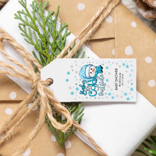 Étiquettes-cadeau bébé son froid dehors