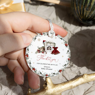 Étiquettes Cadeau Bébé son froid extérieur fille Merci Baby shower
