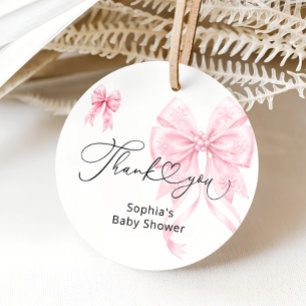 Étiquettes Cadeau Bébé son froid extérieur fille Merci de Baby showe