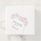Étiquettes Cadeau Bébé souffle et fleurs roses Baptême Merci (En situation)
