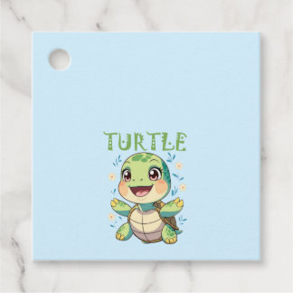Étiquettes Cadeau Bébé Tortue Mignon