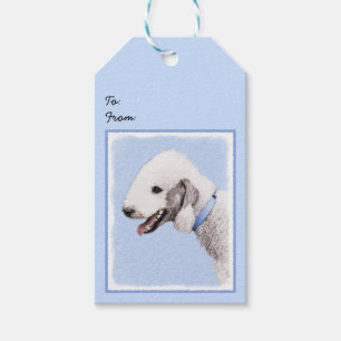Étiquettes-cadeau Bedlington Terrier Peinture - Art Chien original