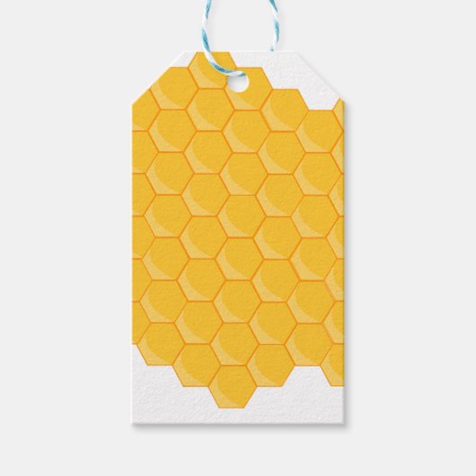 Étiquettes-cadeau Bee Hive Honeycomb Hexagon Motif (Devant)