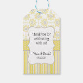 Étiquettes-cadeau Bee Jaune et gris Faveur géométrique (Devant)