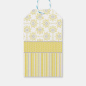Étiquettes-cadeau Bee Jaune et gris Faveur géométrique (Dos)