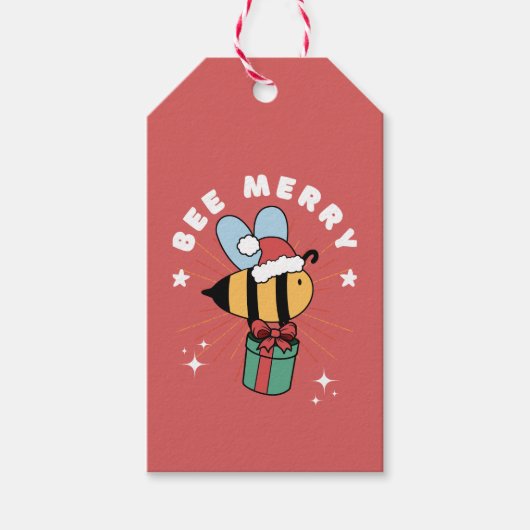 ÉTIQUETTES-CADEAU BEE MERRY NOËL (Devant)