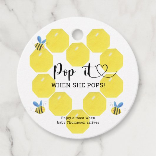 Étiquettes Cadeau Bee Pop it When elle pops (Devant)