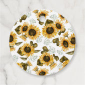 Étiquettes Cadeau Bee Sunflowers Boho Révélation de genre (Dos)
