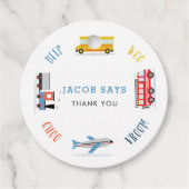 Étiquettes Cadeau Beep Choo Vroom Woo Avion2 fête d'anniversaire (Devant)