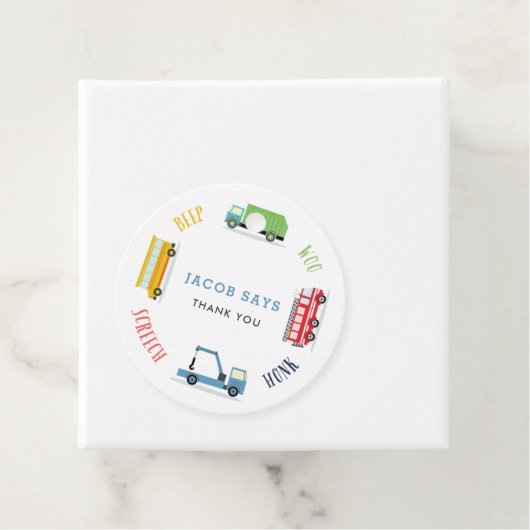 Étiquettes Cadeau Beep hurle woo bleu fête d'anniversaire (En situation)