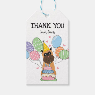 Étiquettes-cadeau Belge Brussels Griffon Chien Anniversaire Favorise