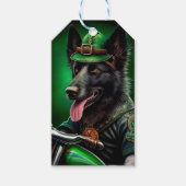 Étiquettes-cadeau Belgian Shepherd conduite vélo St. Patrick's Day (Devant)