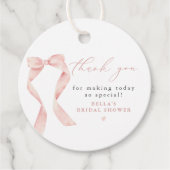 Étiquettes Cadeau BELLA Blush Bow Elle noue le Merci (Devant)