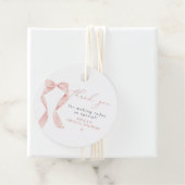 Étiquettes Cadeau BELLA Rouge Bow Elle se marie Merci (En situation)