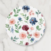 Étiquettes Cadeau Belle aquarelle Mariage floral (Dos)