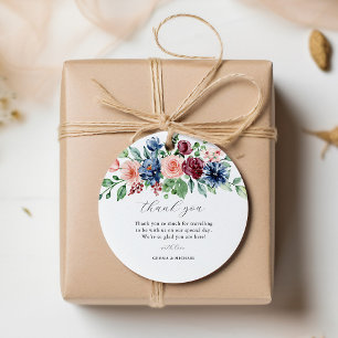 Étiquettes Cadeau Belle aquarelle Mariage floral