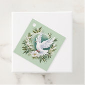 Étiquettes Cadeau Belle colombe blanche (En situation)