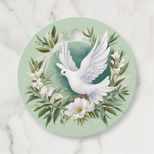 Étiquettes Cadeau Belle colombe blanche (Devant)