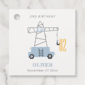 Étiquettes Cadeau Belle Construction Grue Enfants N'Importe Quel Âge (Devant)