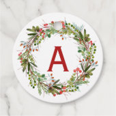 Étiquettes Cadeau Belle couronne d'hiver Noël (Devant)