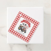 Étiquettes Cadeau Belle ferme Animaux Anniversaire Red Stripes (En situation)