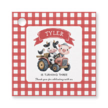 Belle ferme Animaux Anniversaire Red Stripes