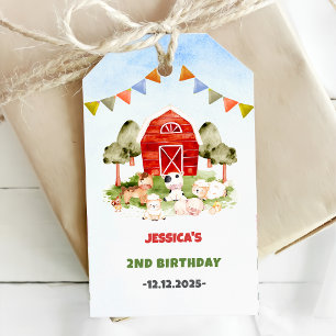 Étiquettes-cadeau Belle ferme Animaux fête d'anniversaire