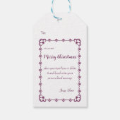 Étiquettes-cadeau Belle fille de Noël rose 01 (Dos)