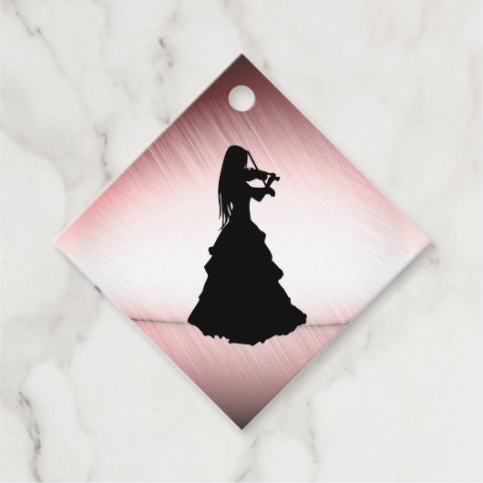 Étiquettes Cadeau Belle Fille Gitane Joue du Violon (Devant)