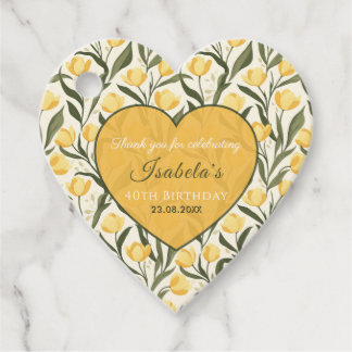 Étiquettes Cadeau Belle Fleur de Tulipe Anniversaire Adulte