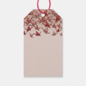 Étiquettes-cadeau Belle Grue en papier Origami Merci rouge (Dos)