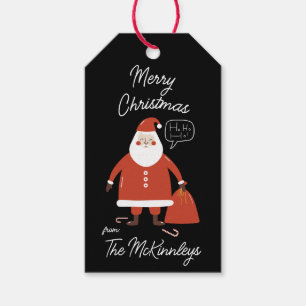 Étiquettes-cadeau Belle Noël Santa Claus personnalisable
