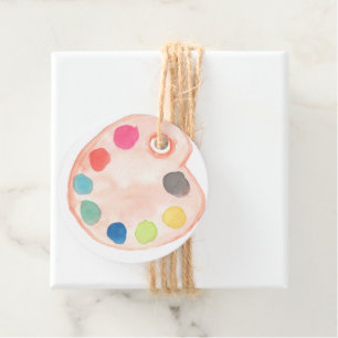 Étiquettes Cadeau Belle palette de peinture art anniversaire marque 