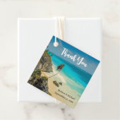 Étiquettes Cadeau Belle plage de sable Mariage Tropical Paradise (En situation)