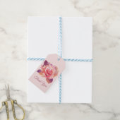 Étiquettes-cadeau Belle rose rose simple (Avec de laficelle)
