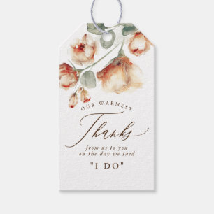 Étiquettes-cadeau Belles fleurs d'automne Mariage Merci