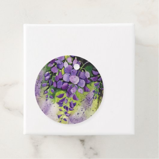 Étiquettes Cadeau Belles Fleurs De Wisteria En Aquarelle (En situation)