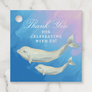Étiquettes Cadeau Beluga Whale Maman et Baby shower de veau
