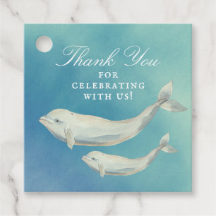 Étiquettes Cadeau Beluga Whale Maman et Baby shower de veau