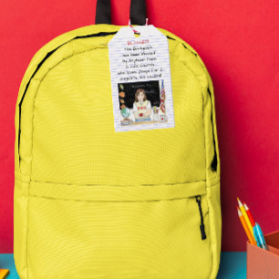 Étiquettes-cadeau Bénédiction des sacs à dos Apple pour l'enseignant