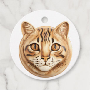 Étiquettes Cadeau Bengale Chat 3D inspiré