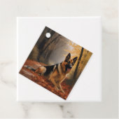 Étiquettes Cadeau Berger allemand en automne Feuilles automne Inspir (En situation)