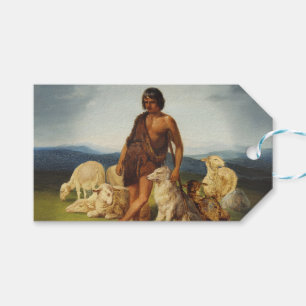 Étiquettes-cadeau Berger dans un paysage rural