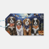 Étiquettes-cadeau Bernedoodle Halloween Éffrayant (Dos Horizontal)