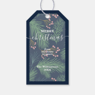 Étiquettes-cadeau Berries chic et Branches Noël