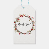 Étiquettes-cadeau Berries de canneberge rustique Fleur Wreath faveur (Dos)