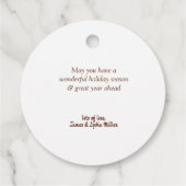 Étiquettes Cadeau Berries rouges Vert Élégant Noël (Dos)