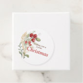 Étiquettes Cadeau Berries rouges Vert Élégant Noël (En situation)