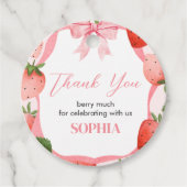 Étiquettes Cadeau Berry à la fraise rose Premier anniversaire (Devant)